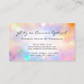 Augenbrauen Optikoptometriker Brille Holograph Visitenkarte (Rückseite)