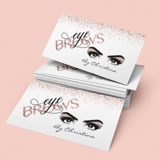 Augenbrauen Rose Gold Threading Microblading Tint Visitenkarte