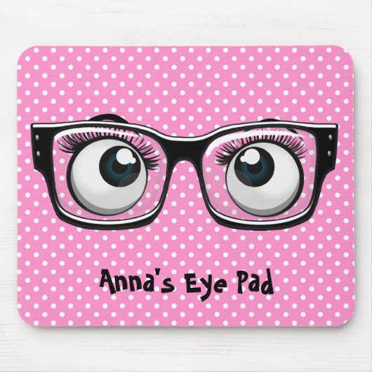 Augenbrauen und Brillen auf Polka Dots Mouse Pad Mousepad (Vorne)