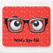 Augenbrauen und Brillen auf Polka Dots Mouse Pad Mousepad (Vorne)