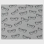 Augenbrauen und Brillen auf Polka-Punkten Geschenkpapier (Flach)