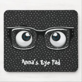 Augenbrauen und Brillen auf Polka-Punkten Mousepad (Vorne)