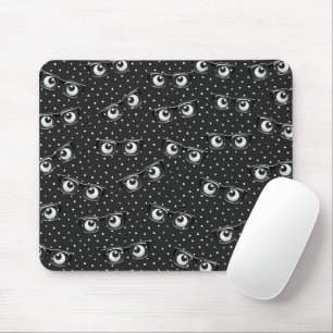 Augenbrauen und Brillen auf Polka-Punkten Mousepad