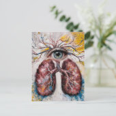 Augenbrauen und Lungen Postkarte (Stehend Vorderseite)