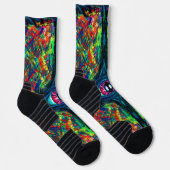 Augenbrauen- und Trippy-Malerei Socken (Rechts)