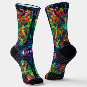 Augenbrauen- und Trippy-Malerei Socken