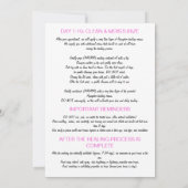 Augenbrauenmikroblading Aftercare Instruction Pink Einladung (Rückseite)