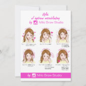 Augenbrauenmikroblading Aftercare Instruction Pink Einladung (Vorderseite)