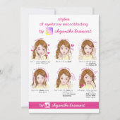 Augenbrauenmikroblase Aftercare Instruction Pink Einladung (Vorderseite)