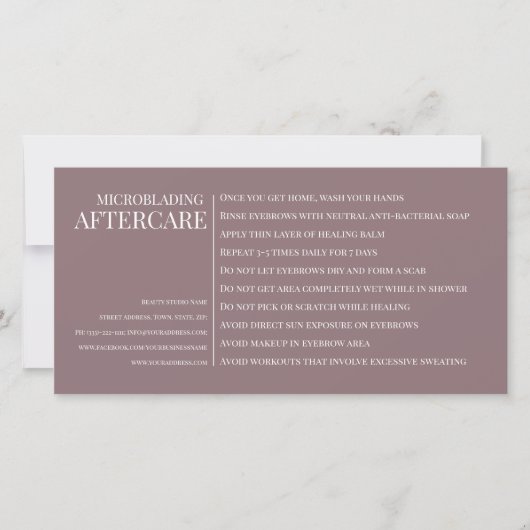 Augenbrauenmikroblase nach der Pflege Silber rosa Dankeskarte (Vorderseite)