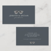 Augenbrauenspektakel Optische Sonnenbrille grau Visitenkarte (Vorne/Hinten)