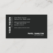 Augenbrille, Testdiagramm Optometriker Schwarz & W Visitenkarte (Rückseite)