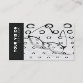 Augenbrille, Testdiagramm Optometriker Schwarz & W Visitenkarte (Vorderseite)