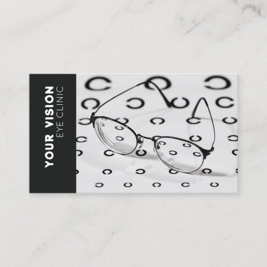 Augenbrille, Testdiagramm Optometriker Schwarz & W Visitenkarte (Vorderseite)
