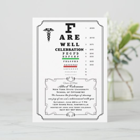 Augendiagramm Abschiedliche Einladung (Stehend Vorderseite)