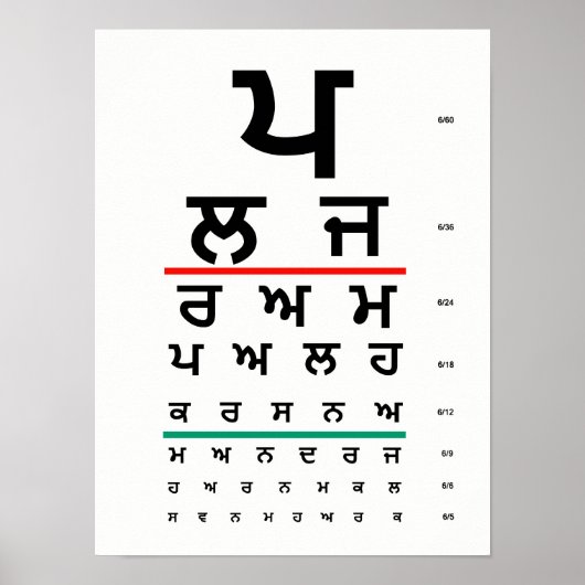 Augendiagramm Punjabi Poster (Vorne)