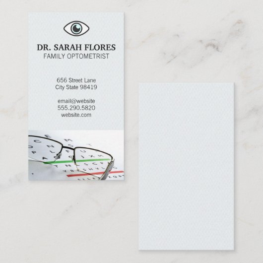 Augendiagrammprüfung | Augensymbol Visitenkarte (Vorne/Hinten)