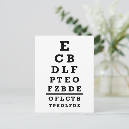 Augendiagrammtest Postkarte (Stehend Vorderseite)