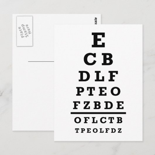 Augendiagrammtest Postkarte (Vorne/Hinten)