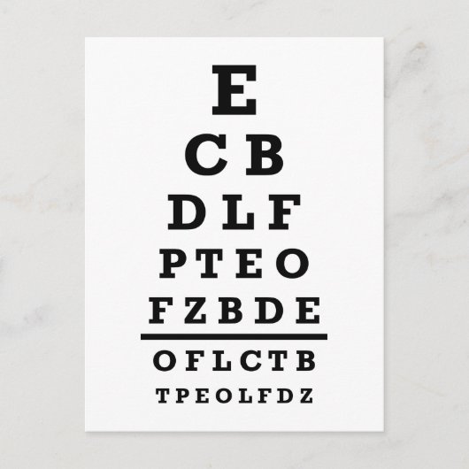 Augendiagrammtest Postkarte (Vorderseite)
