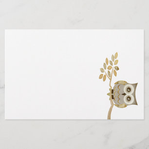 Augenen-Eule im Baum-Briefpapier Briefpapier