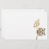 Augenen-Eule im Baum-Briefpapier Briefpapier (Vorne/Hinten)