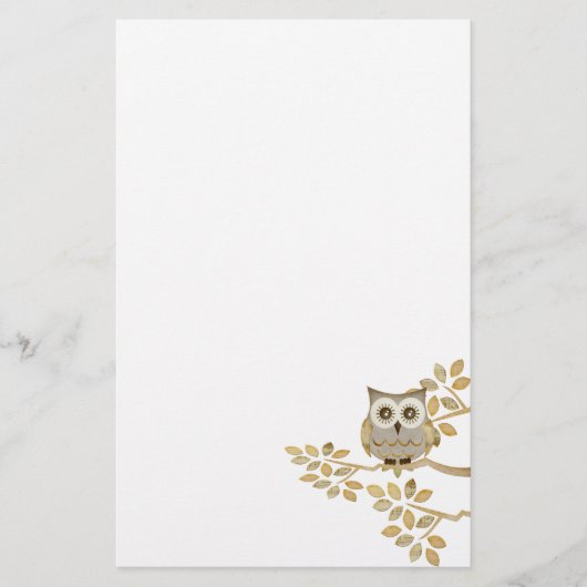 Augenen-Eule im Baum-Briefpapier Briefpapier (Vorderseite)