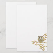 Augenen-Eule im Baum-Briefpapier Briefpapier (Vorne/Hinten)