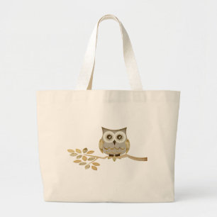 Augenen-Eule im Baum Jumbo Stoffbeutel
