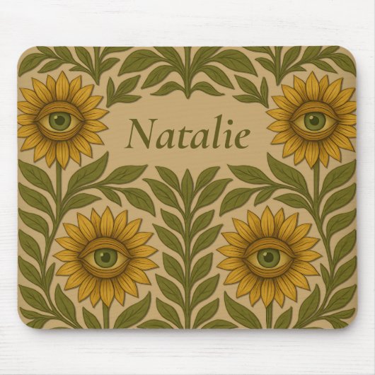 Augenersonnenblume Vintager Blumenkohl Individuell Mousepad (Vorne)