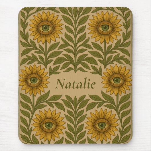 Augenersonnenblume Vintager Blumenkohl Individuell Mousepad (Vorne)