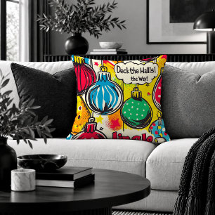 Augenfällige Pop-Art-Weihnachts-Akzent-Kissen-Kuns Kissen
