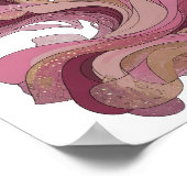 Augenfälliger Silberner KUNSTDruck ABSTRACTER KUNS Poster (Ecke)