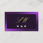 Augenfänge dunkle Lila Sparkle Diamonds Initialen Visitenkarte (Vorderseite)