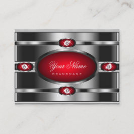 Augenfänge Silbereffekt und rote, glatte Farben Visitenkarte