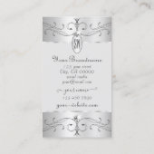 Augenfänge Silbergraue Verzierte Ornamente Initial Visitenkarte (Rückseite)