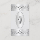 Augenfänge Silbergraue Verzierte Ornamente Initial Visitenkarte (Vorderseite)