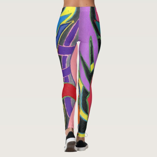 Augenfänge und Aufmerksamkeitsschnüre abstrakt Leggings (Rückseite)