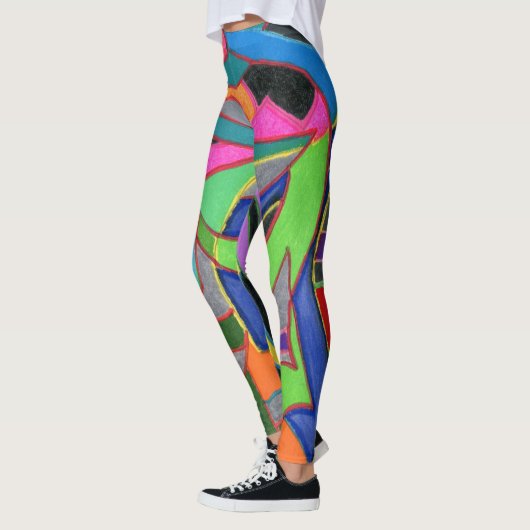 Augenfänge und Aufmerksamkeitsschnüre abstrakt Leggings (Links)
