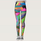 Augenfänge und Aufmerksamkeitsschnüre abstrakt Leggings (Vorderseite)