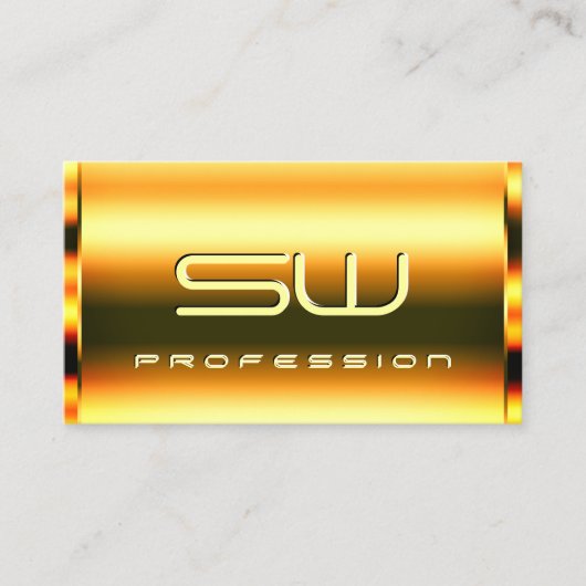 Augenfänger hell schimmernd Orange und Monogramm Visitenkarte (Vorderseite)