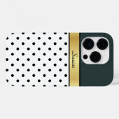 Augenfänger Jäger Grüne weiße und schwarze Polka-P Case-Mate iPhone Hülle (Rückseite (Horizontal))