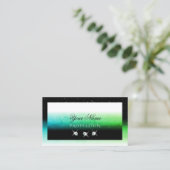 Augenfänger Juwelen Schwarz-weiß Aquamarin Green O Visitenkarte (Stehend Vorderseite)