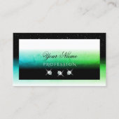 Augenfänger Juwelen Schwarz-weiß Aquamarin Green O Visitenkarte (Vorderseite)