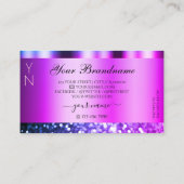 Augenfänger Lila Glitzer, rosa Visitenkarte (Rückseite)