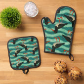 Augenfänger Ofenhandschuh & Topflappen-Set (Oben Unten)