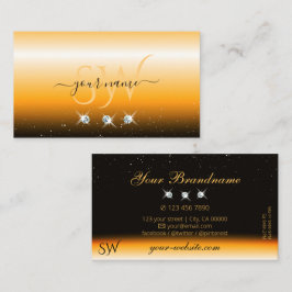 Augenfänger Orangenschwarze Schmuckschmuck Monogra Visitenkarte