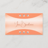 Augenfänger Pfirsichfarben mit glänzenden Diamante Visitenkarte (Vorderseite)