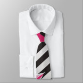 Augenfänger Rosa und Weiße Necktie Krawatte (Gebunden)