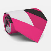 Augenfänger Rosa und Weiße Necktie Krawatte (Gerollt)